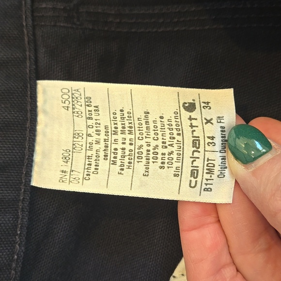 NWT Carhartt Mens Loose Fit Washed Duck Work Dungaree Size 34x34 34 Straight - Picture 7 of 10